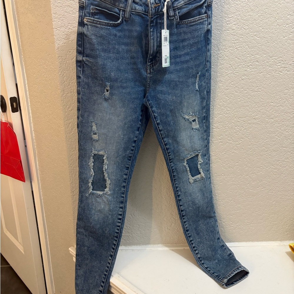 Guess Light Blue Distressed Skinny Jeans